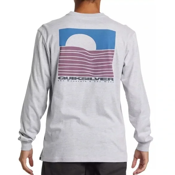 Quiksilver Men’s Eye On Horizon Long Sleeve T-Shirt Light Grey Heather XL NWT - Picture 1 of 6